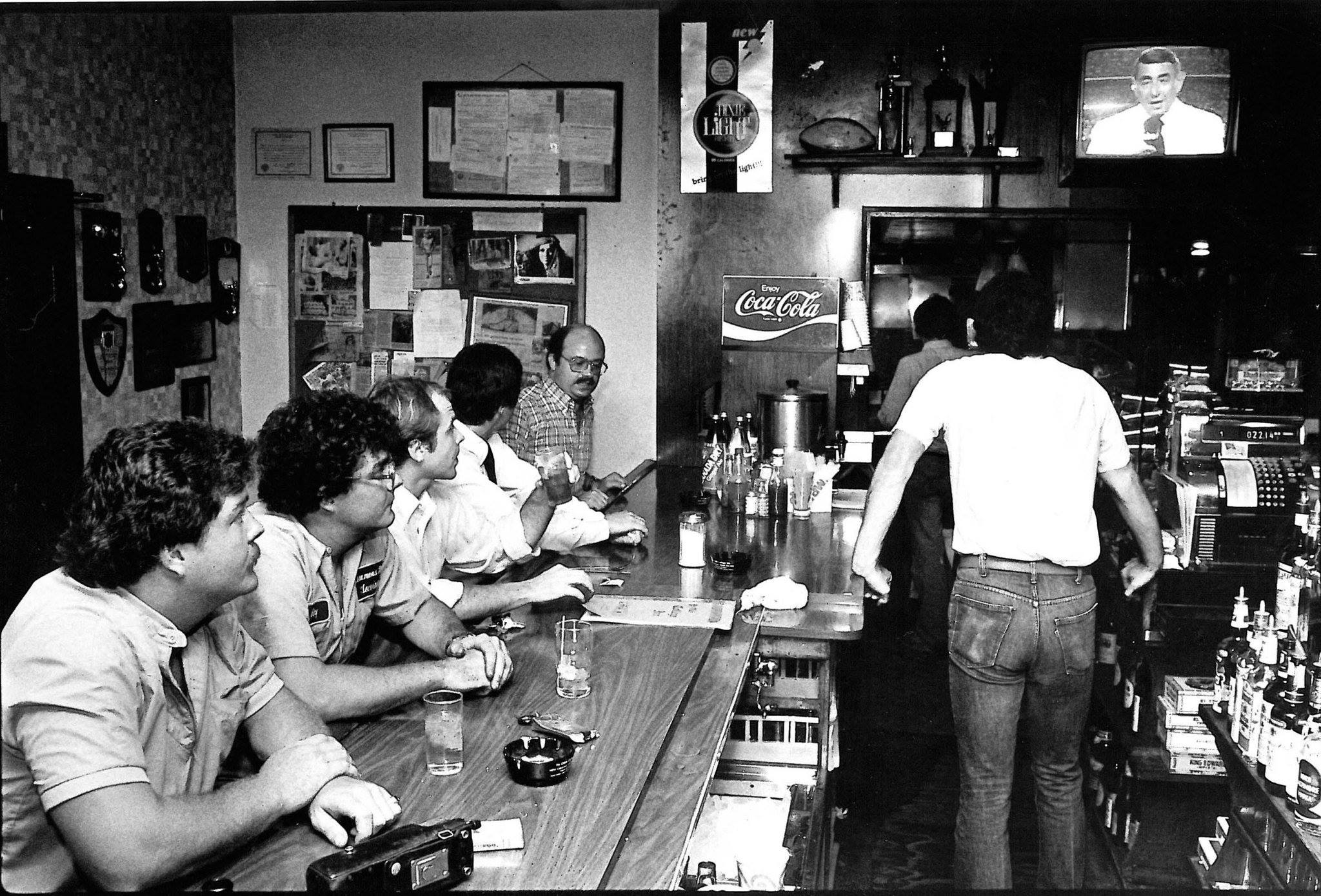 The bar at Ye Olde College Inn — late 1970s